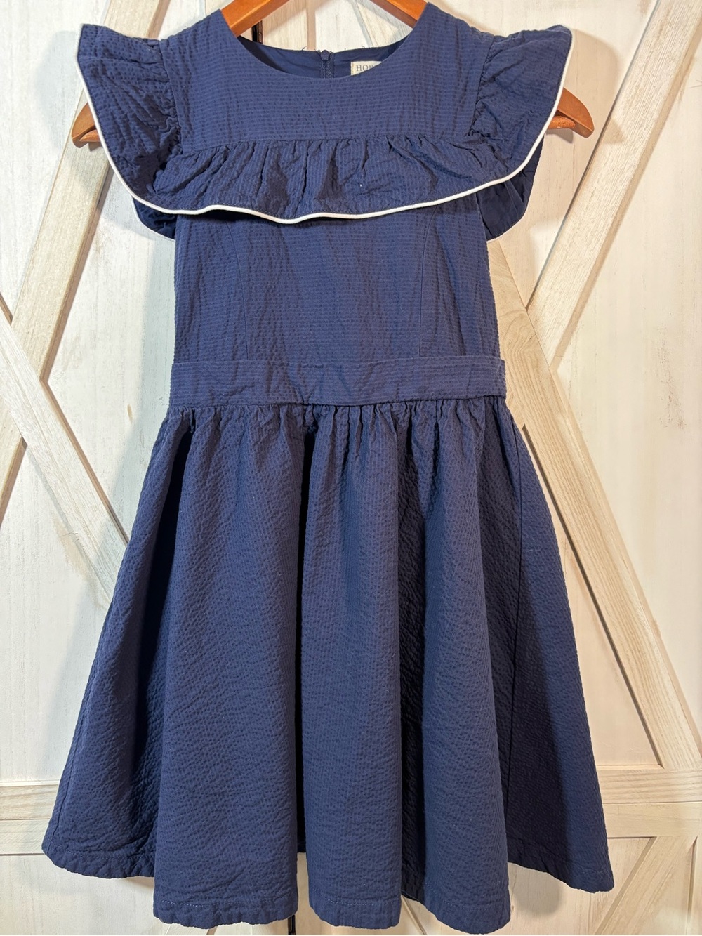 Hope & Henry Girls Navy Blue Ruffle Dress – Size 10